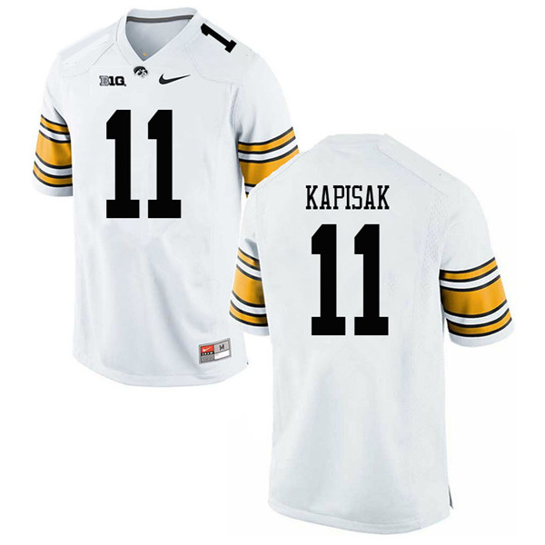 Men #11 Connor Kapisak Iowa Hawkeyes College Football Jerseys Sale-White
